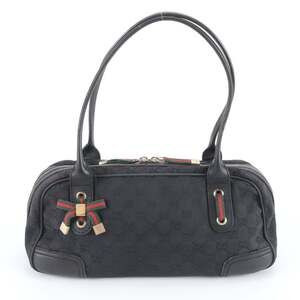 GUCCI Black Leather Tote Bag